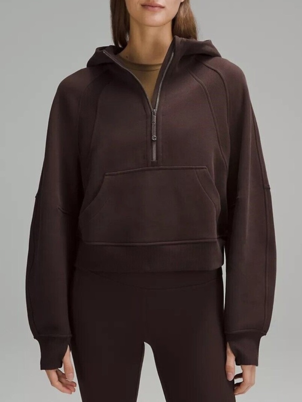 Lululemon Brown Scuba Oversized Half-Zip Hoodie